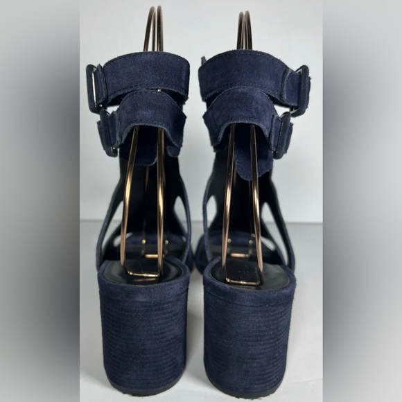 Rag & Bone Madison CutOut Navy Blue Suede Block Heel Sandal EUR 38 - Picture 3 of 9